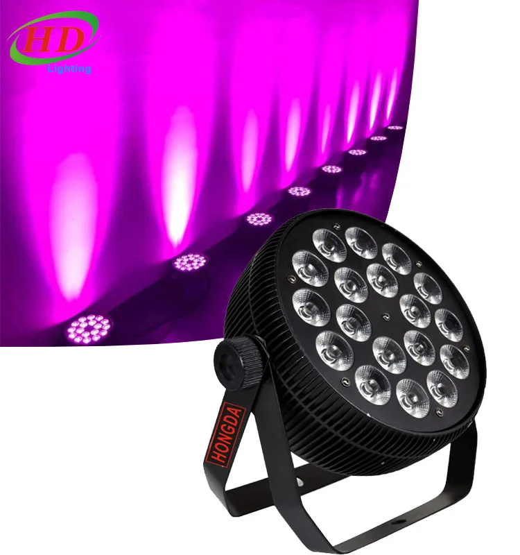 LED Stage Lights RGBWA+UV 6-in-1 Par Lights, HOLDLAMP 18X12W High Power Par Can Lighting