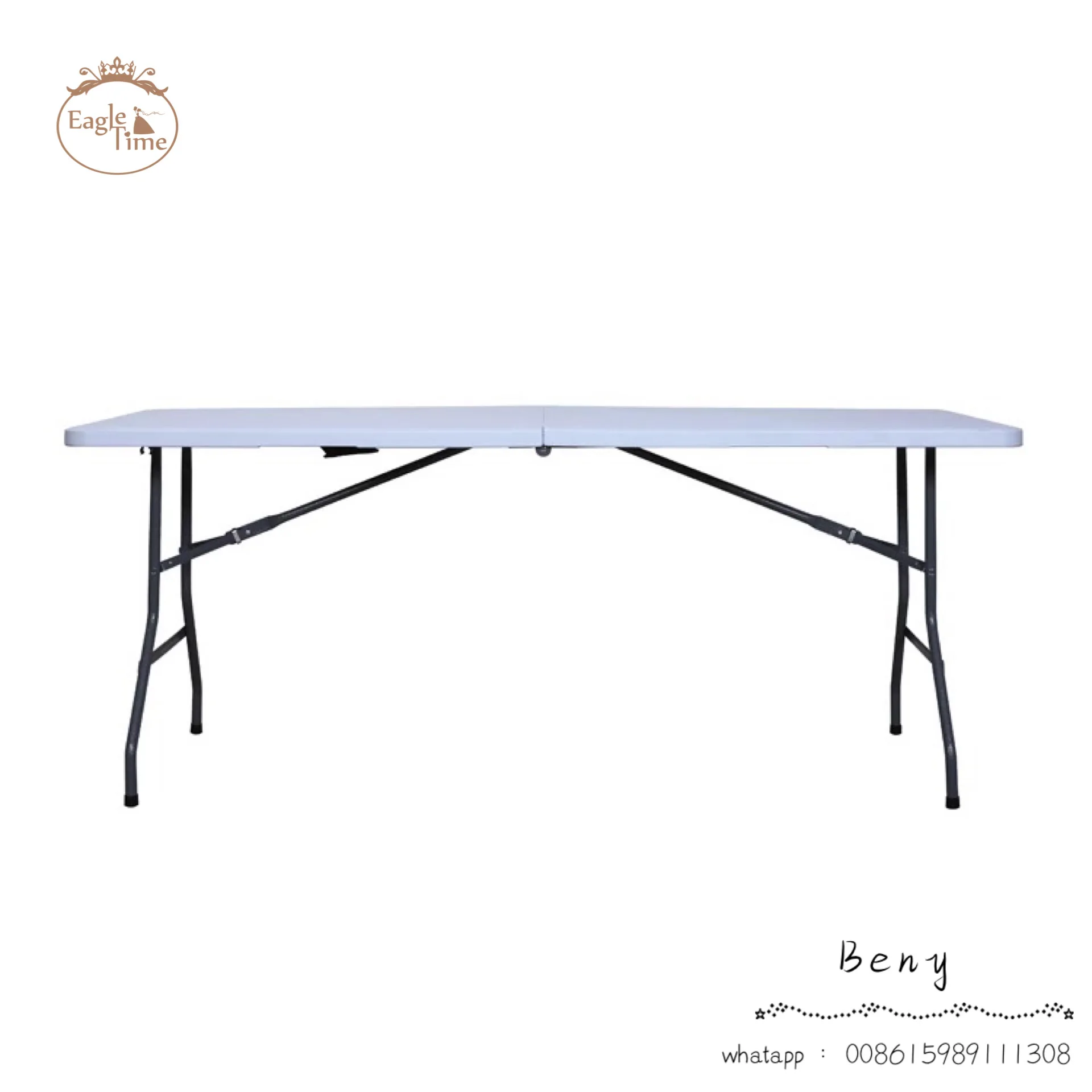 Portable Plastic Foldable Rectangular Table Wedding Banquet Hall Hotel Outdoor Picnic Table