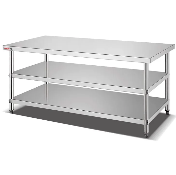 Commercial Stainless Steel Work Table with Under Shelf Double Commercial Food Flat Work Bench for Sales for Restaurant
