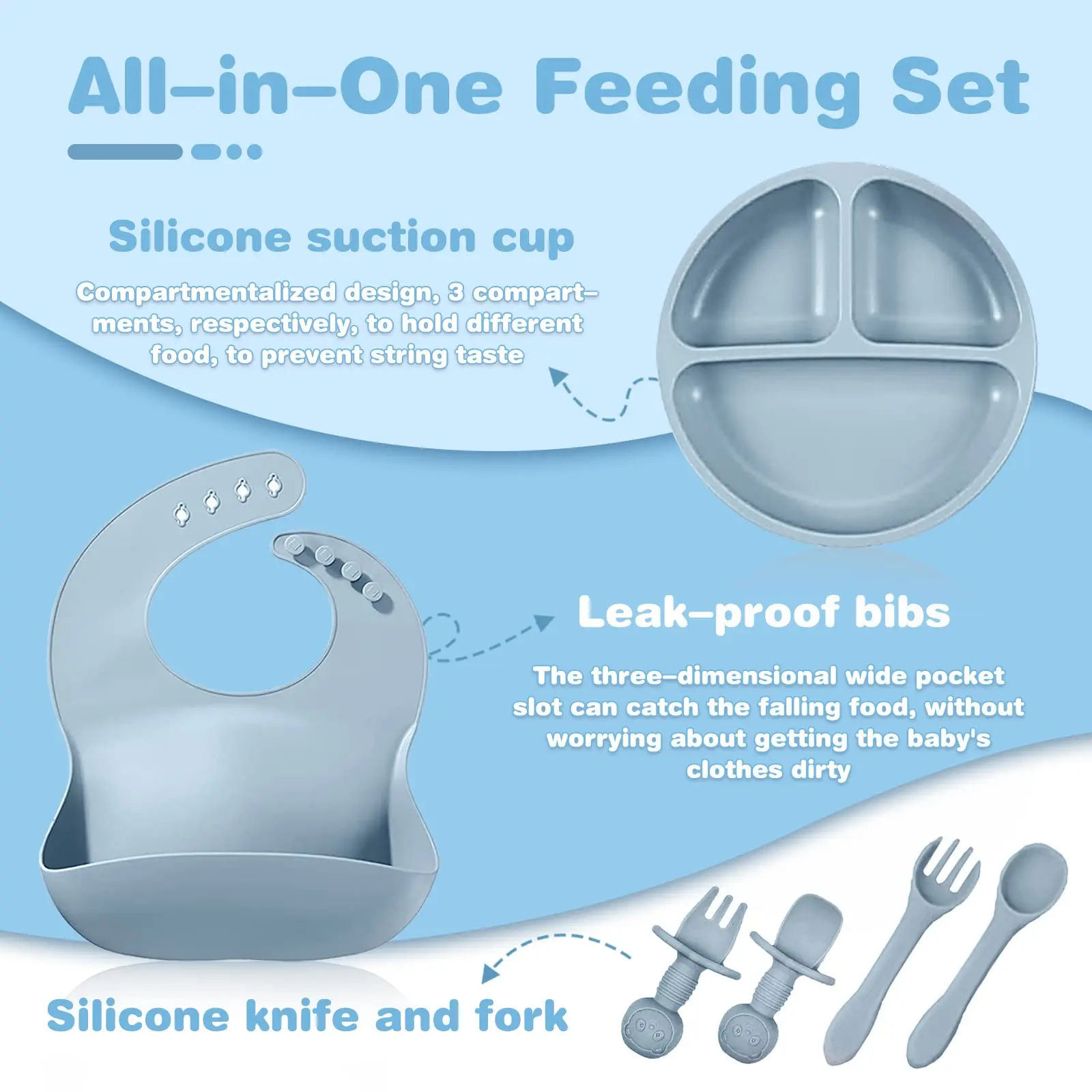 First Stage Baby Led Weaning Feeding Supplies Silicone Baby Spoons 6+ Months Infant Toddler Utensils