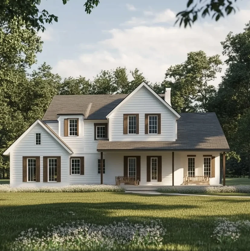 Американская вилла в стиле кантри с четырьмя спальнями и тремя ванными комнатами сборные дома из легкой стали