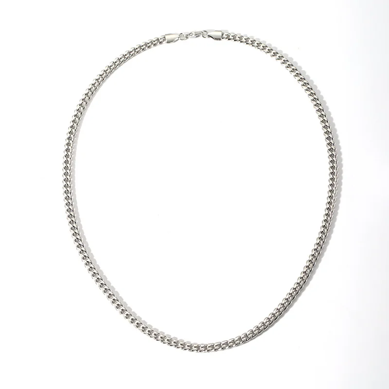 Chunky Cuban Curb Link Chain Stainless Steel Color Chocker Hip Pop Double Layer Thick Miami Cuban Chain Necklace Jewelry