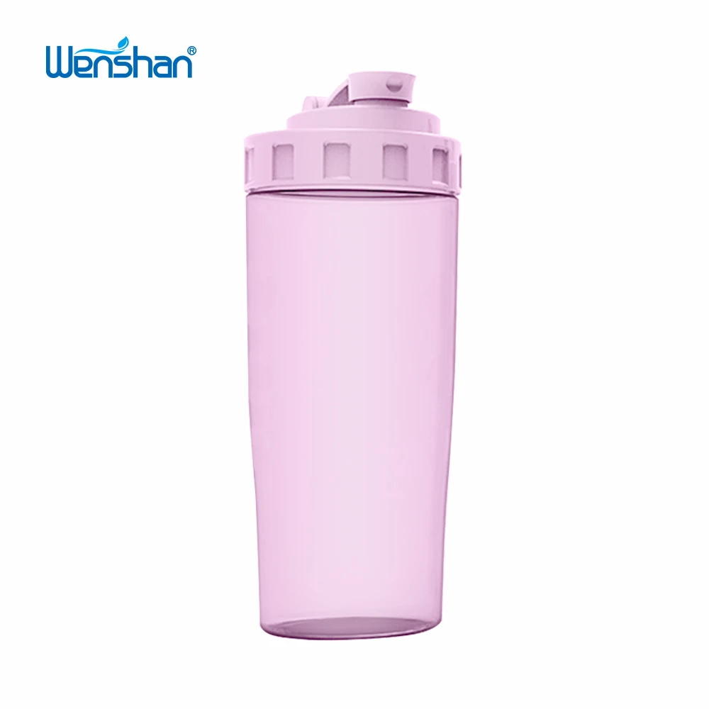 
BPA free Plastic water bottle sports shaker bottle for gym protein powder drinking with mixing ball 