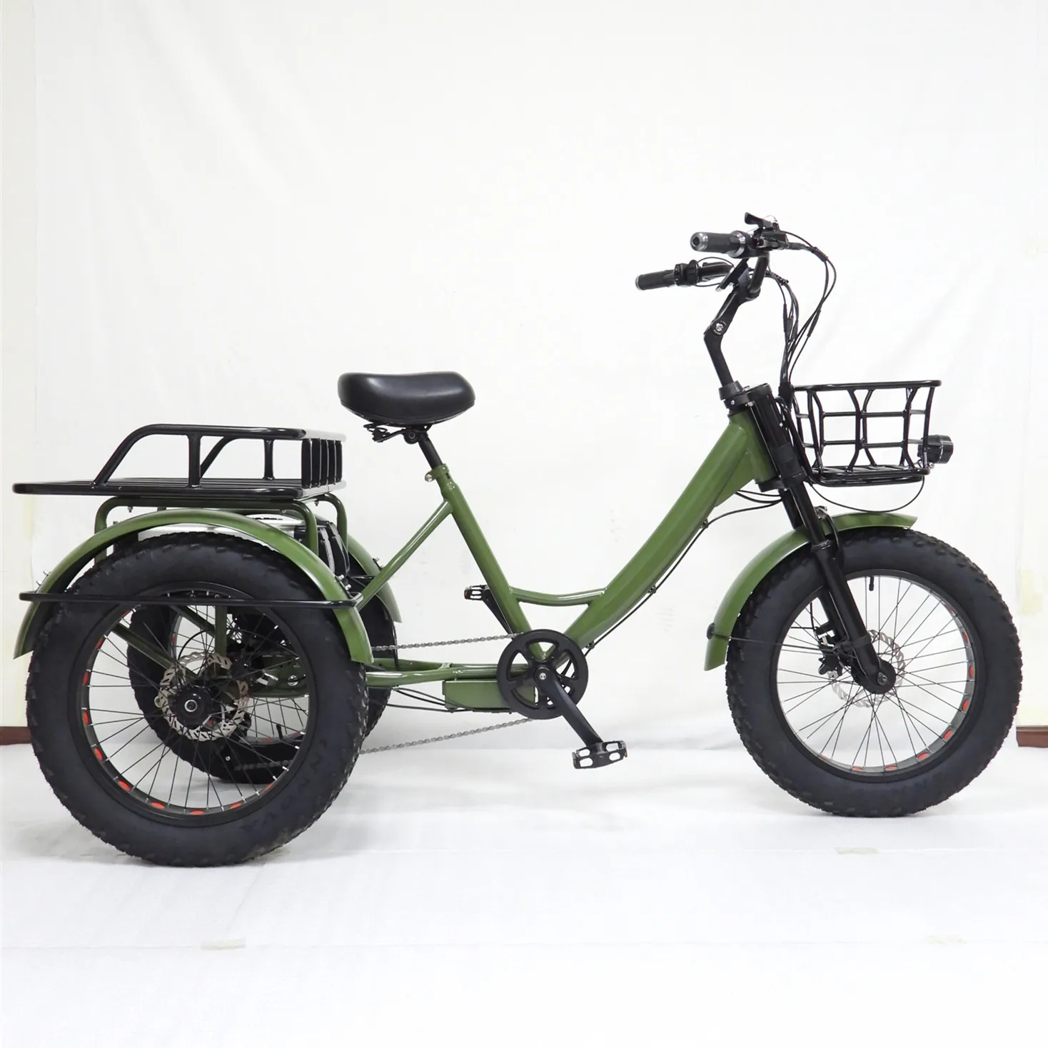 Touring and renting 20 inch removable lithium battery powered adult electric cargo tricycle 500w 48V  fat tire wheels