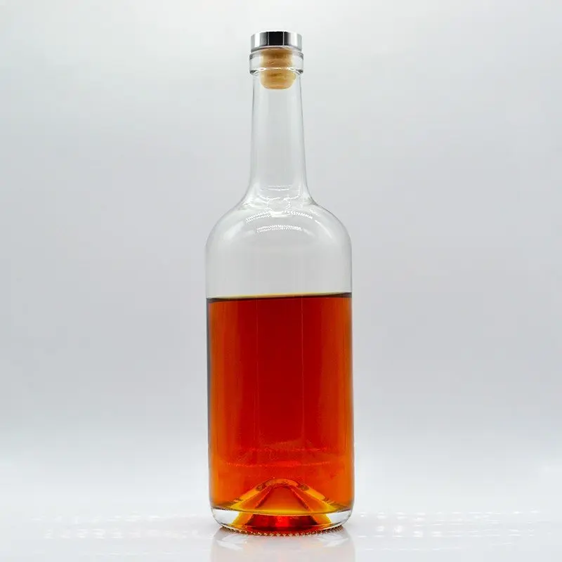 Custom Design 75cl whisky bottle 0.75l Extra Flint Cork vodka Bottle 750ml Glass Liquor Bottles