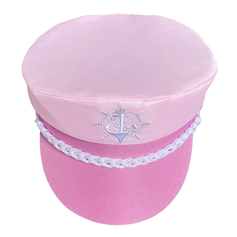 New Fashion High Quality  Pink Yacht Hat Wholesale Sailor Elastic Custom Captain Hat