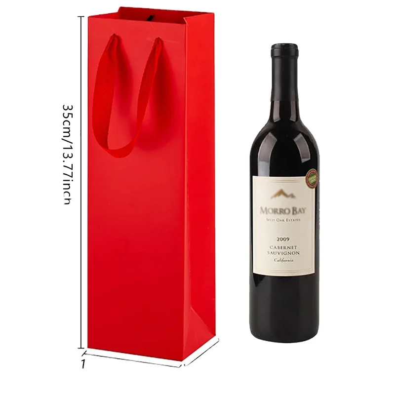 Wholesale Single Wine Bottle Gift Bag Custom Cheap Wine Gift Bags Paper Bag for Wine