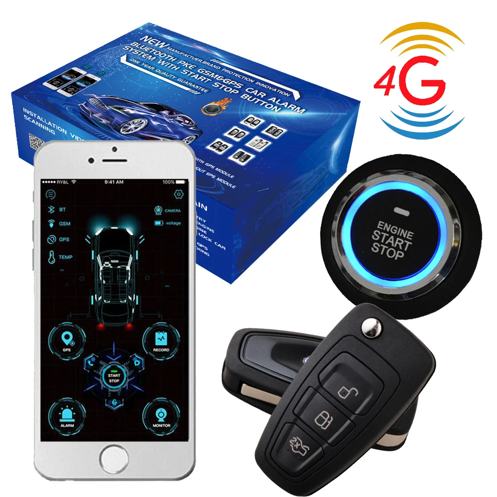Cardot 4 г gps gsm Smart Pke Автозапуск дистанционного стартера двигатели для автомобиля Start Stop автосигнализации