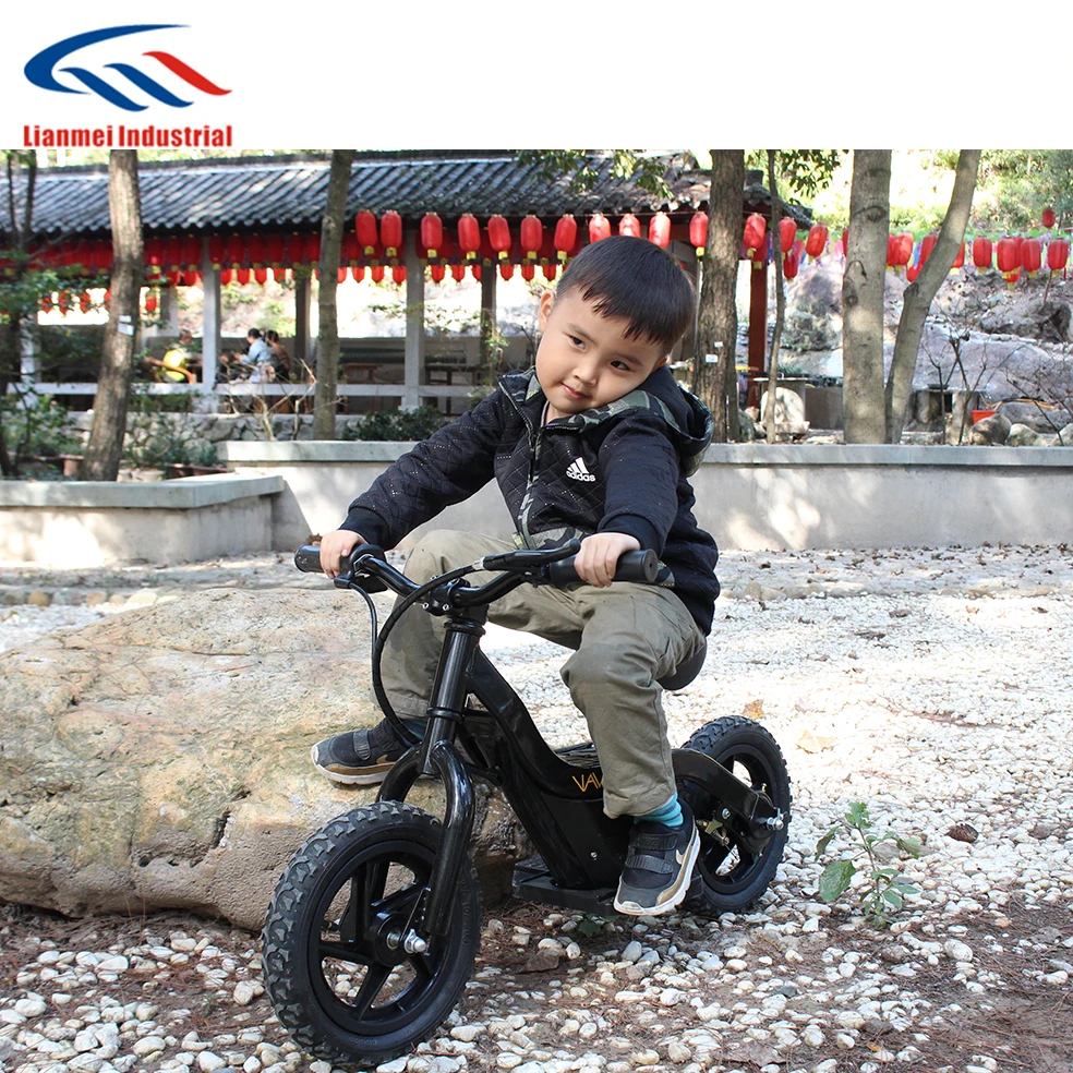 12 Inch 24V 100W Children No Pedal Bike Electric Powered Kids Balance Bike With Removable Li-ion Battery