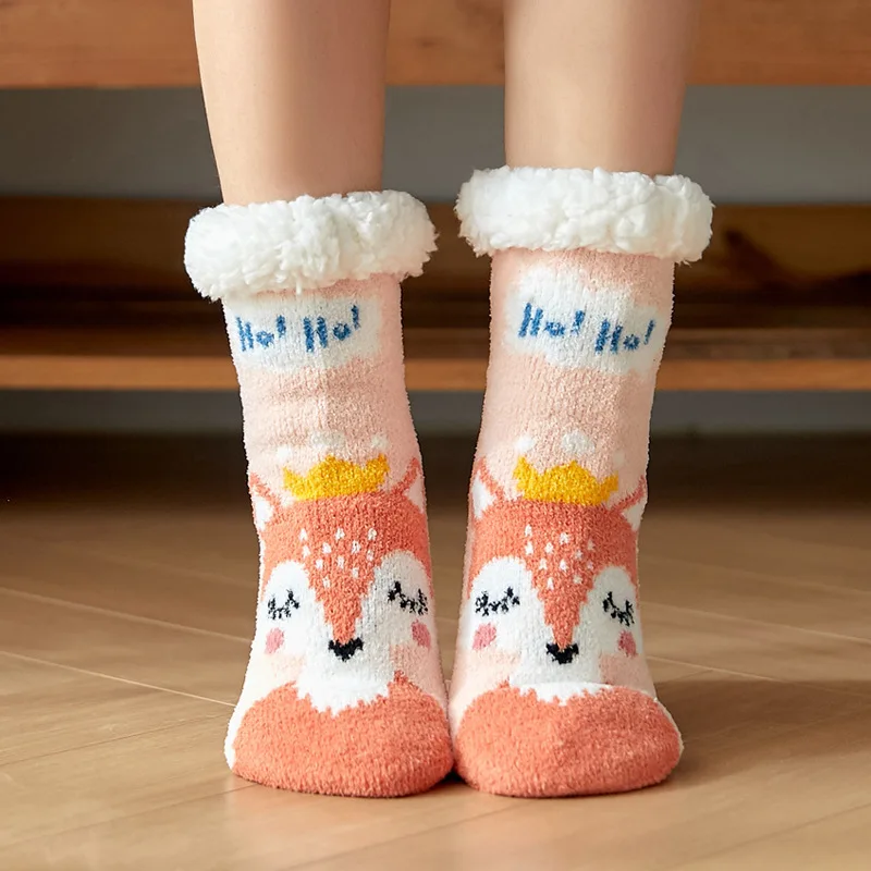 Best Selling Cartoon Cozy Fuzzy Sherpa Socks Breathable Sherpa Slipper Socks Custom Sherpa Socks With Detailed Printing