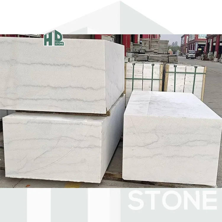 Guangxi White Marble Bathtub with Grey Veins Free Standing Bathtub