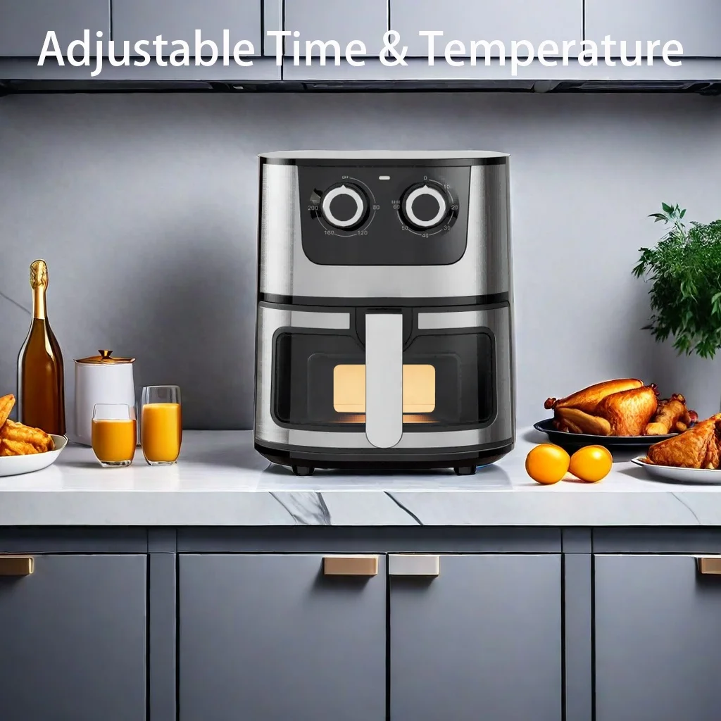 Popular Smart Kitchen Appliances Air Fryer Modern Stainless steel housing Air Fryer with visual window