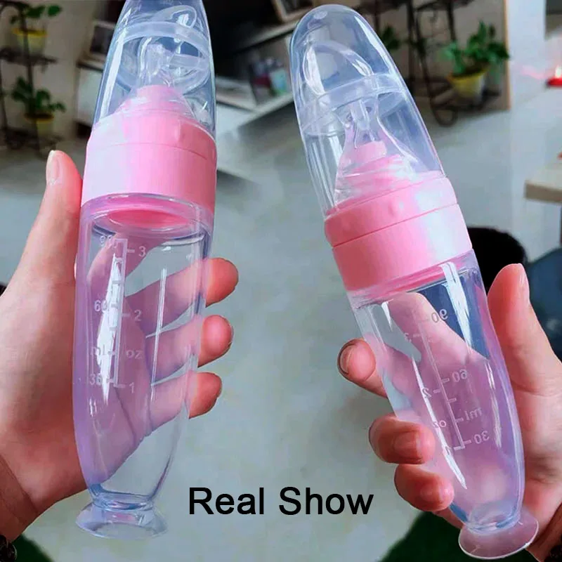 Maternal And Infant Products Baby Squeeze Rice Cereal Bottle Spoon Complementary Food Feeding Device Grade Silicone Soft Head