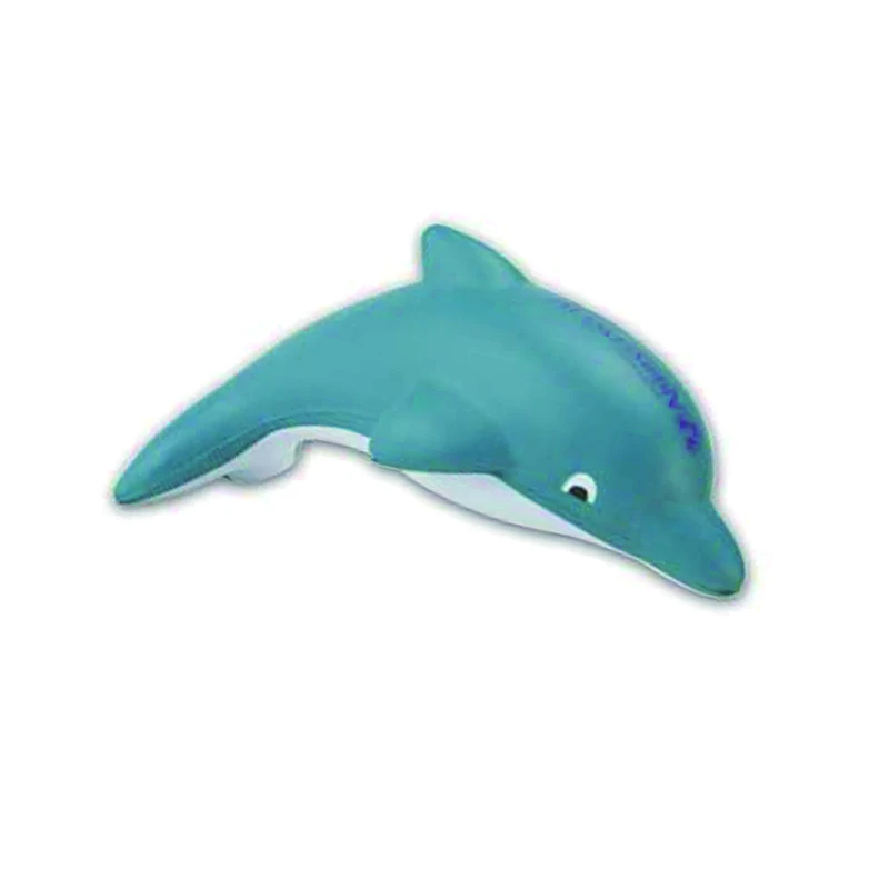 Promotional custom logo print anti stress relief PU foam dolphin stress ball