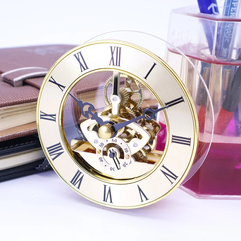 
 Металлические часы скелетоны с вставкой, кварцевые часы с механизмом   (1104854281)
