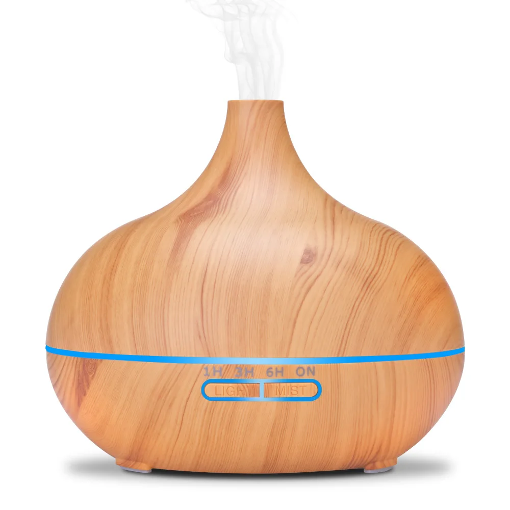 Hot Sales Home Smart 3D Electric 400ml Wooden Fragrance Diffuser Remote Control Essential Oil Fragrance Cool Mist Humidifier