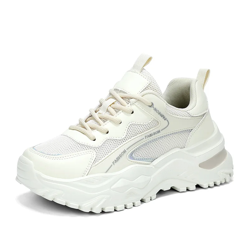 Fashion Sneakers Running Sport Shoe mesh Thick Sole Clunky Sneaker casual Dad elevator shoes for Women and Ladies