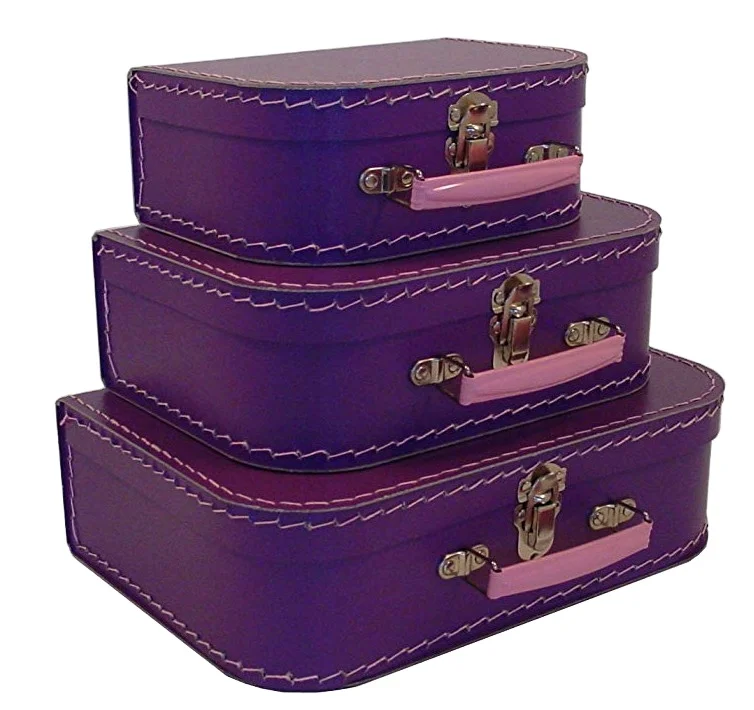 Custom Printing Logo Child Toy Rigid Packaging Lid Paper Cardboard Suitcase Gift Box With Handle