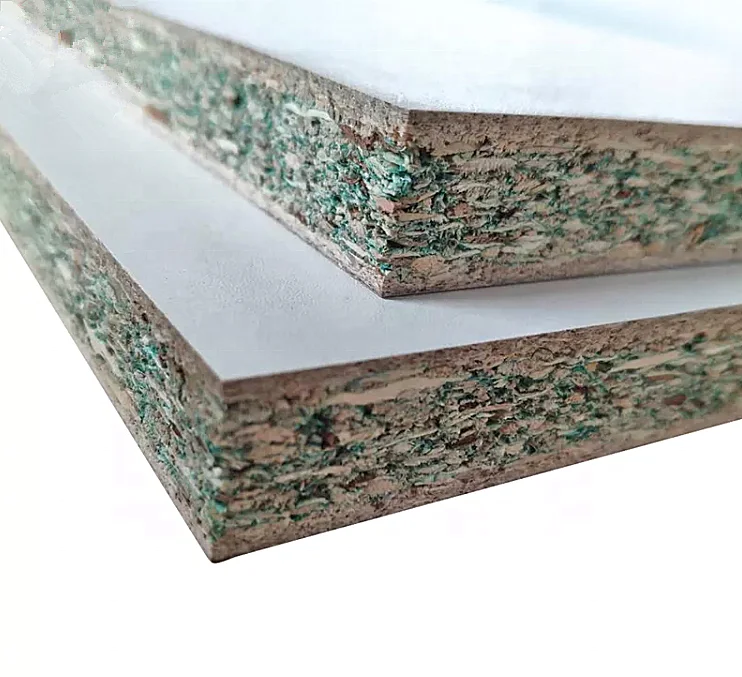 MFC white melamine laminated green core HMR waterproof particle board chipboard sheets