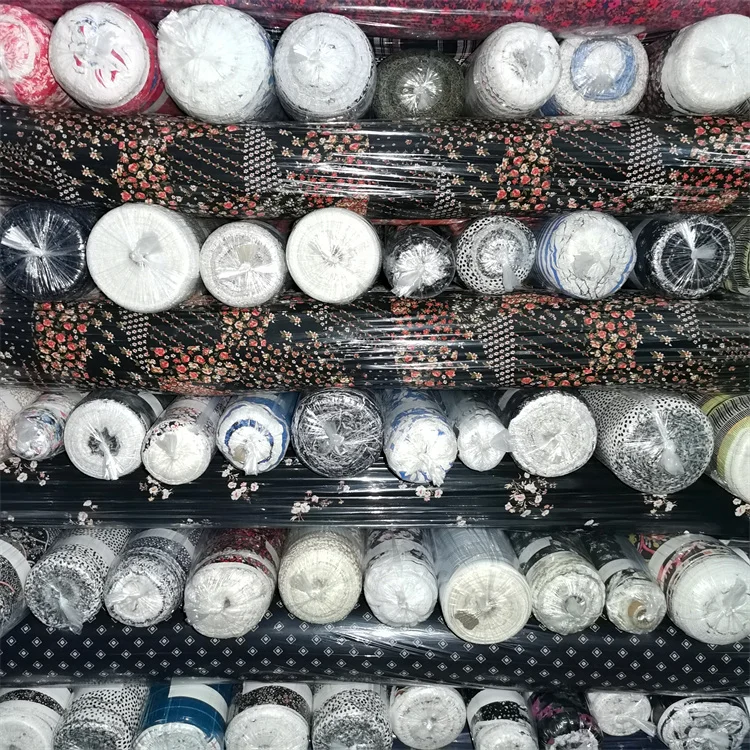 Stocklot Cheap Price Rayon Printed Textile Stock Ladies Dress Fabric