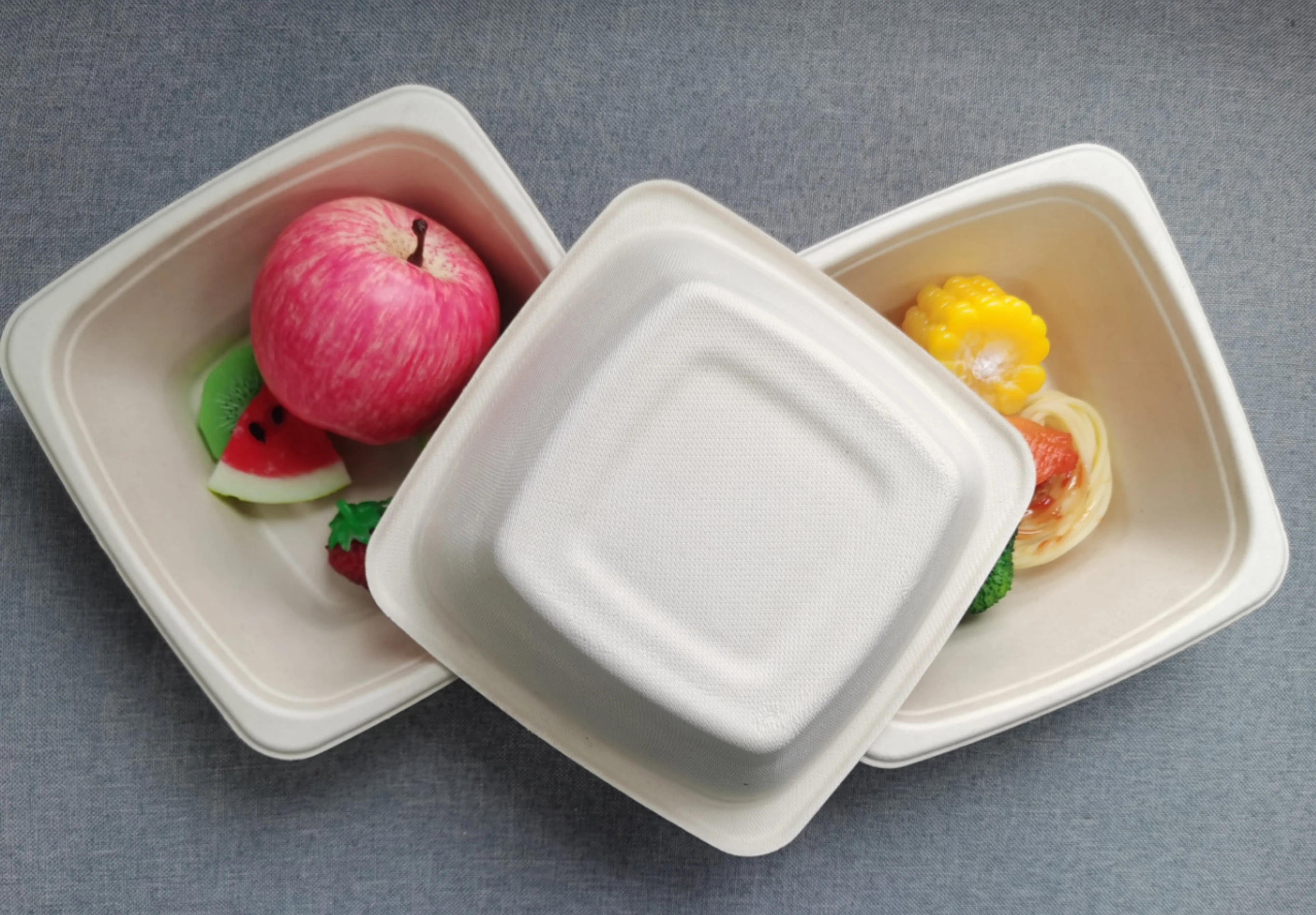 Bamboo Square Bowl Biodegradable  compostable sugarcane pulp salad bowl