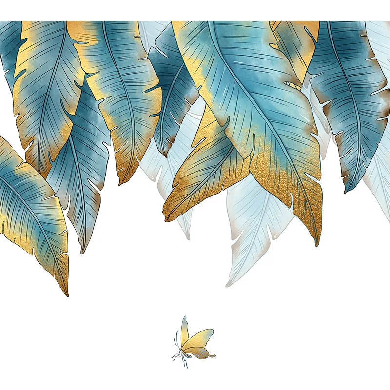 Tropical personalized leaves Wall Sticker Tropical large leaves Decals  Living Room Decorative Wallpaper