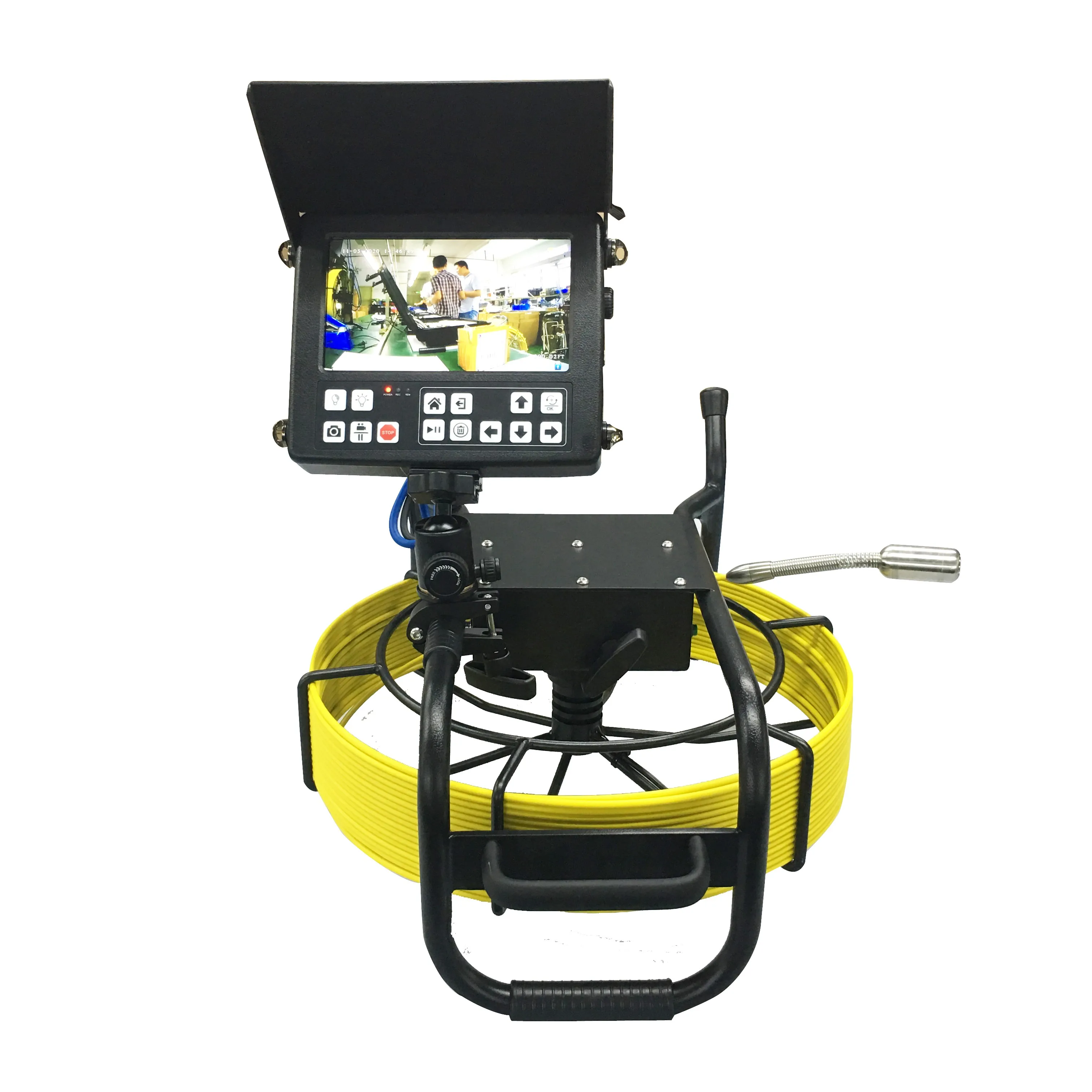 pipe Tube inspection video camera with 512Hz sonde pipe locator, meter counter, DVR, keyboard, skids