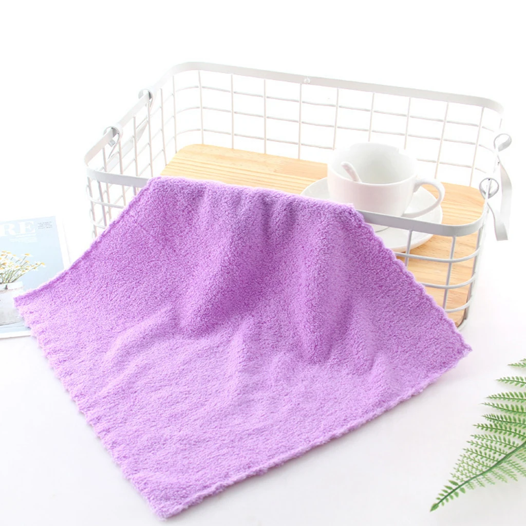 Lint-free Custom Logo 30*30cm Microfiber Kitchen Cloth Coral Fleece Towel Kitchen Dish Cloth