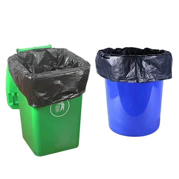 50PCS Trash Bag Leak-proof Heavy Duty Garbage Can Liner Rubbish Bag for Kitchen