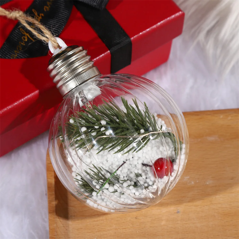 Luxury Personalize Plastic Baubles Lights Up 8 Cm Led Plastic Christmas Tree Balls