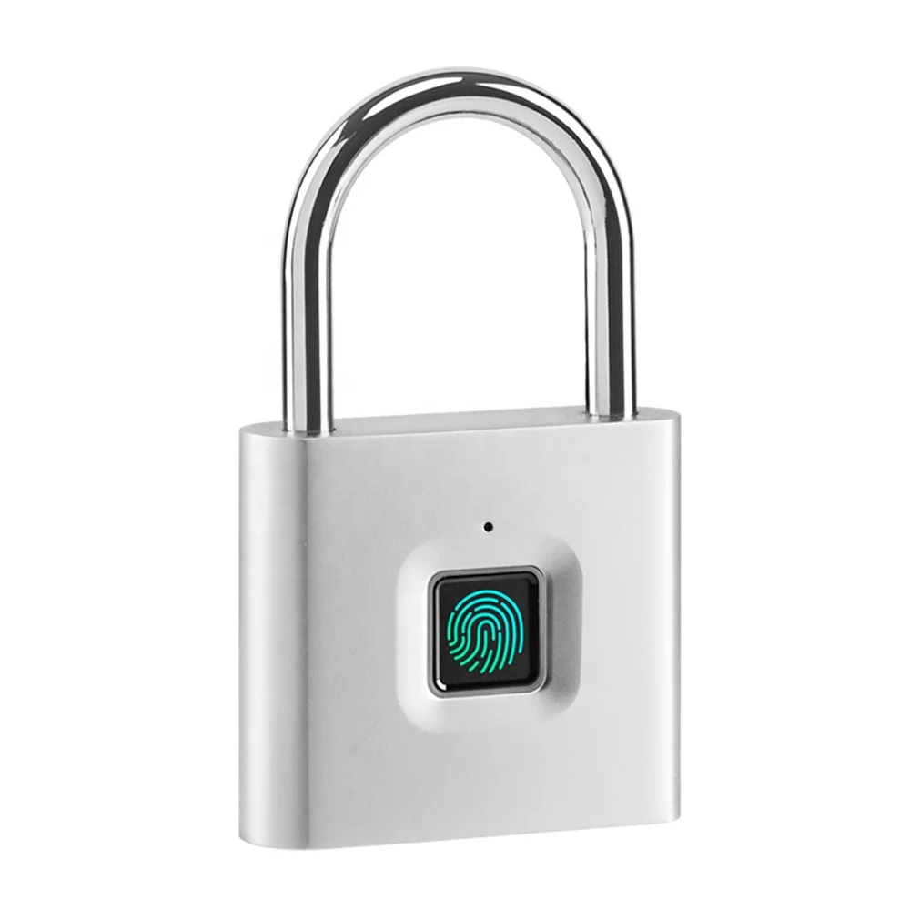 безопасности небольшой замок отпечатков пальцев из алюминиевого сплава с usb-зарядным замком