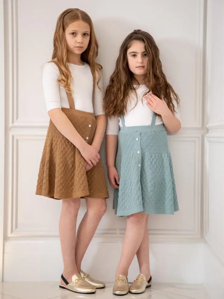 Brother Sister Matching Clothes Summer Boys Girls Knitted Outfits Sweater Shortsleeves Baby Tops Girls Skirt Little Girls Pants