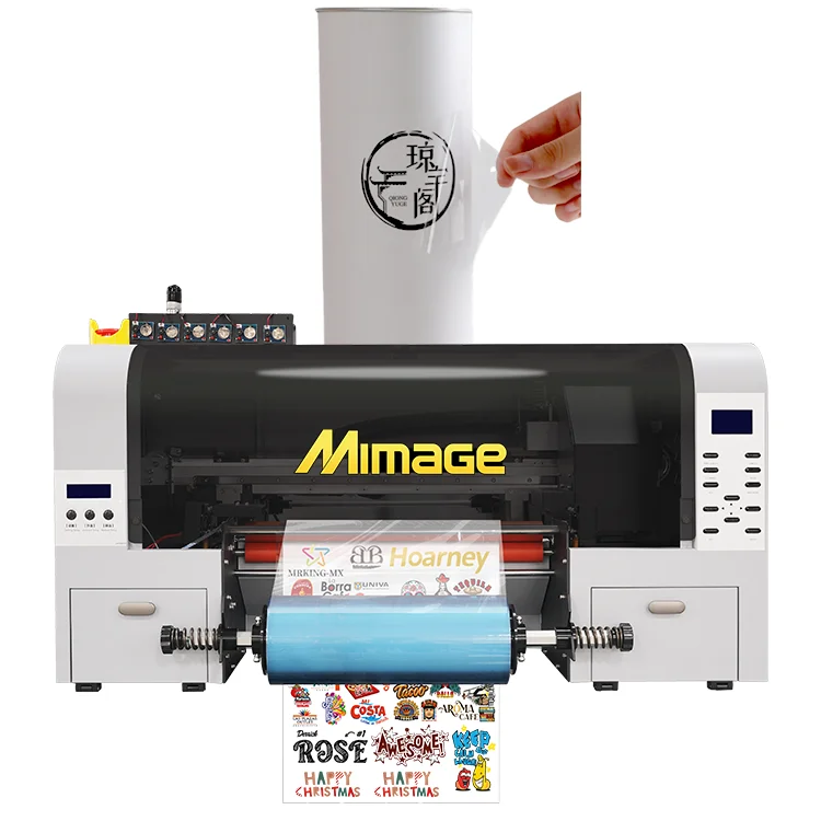 Economical DTF UV Printer 30cm Roll to Roll 3D Inkjet UV DTF Printer With Roller Printing Machine for Crystal Label