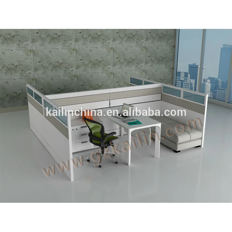 Newest green material modular staff employee Office Desks cubicle 4 person modern office workstation