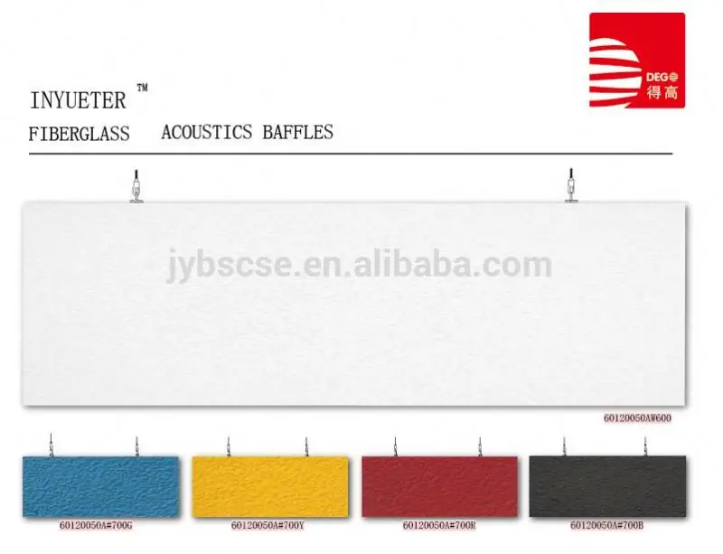  Acoustic cloundpanels .Fiberglass wool Panels Panel Type glassfiber suspended baffles
