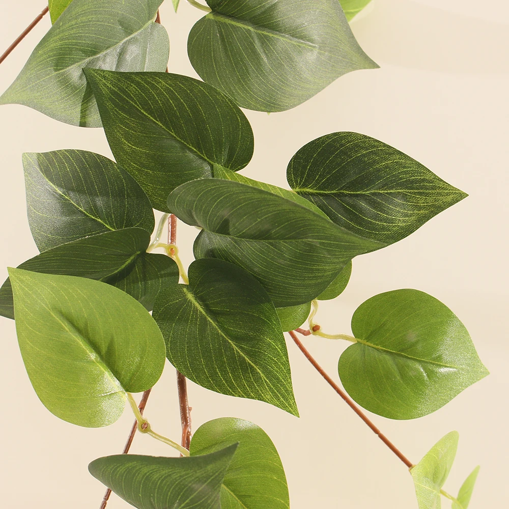 Wholesale Long Artificial Green Vine Groundnut Leaf Vine Faux Plants Outdoor Indoor Wall Hanging Ceiling Decoration