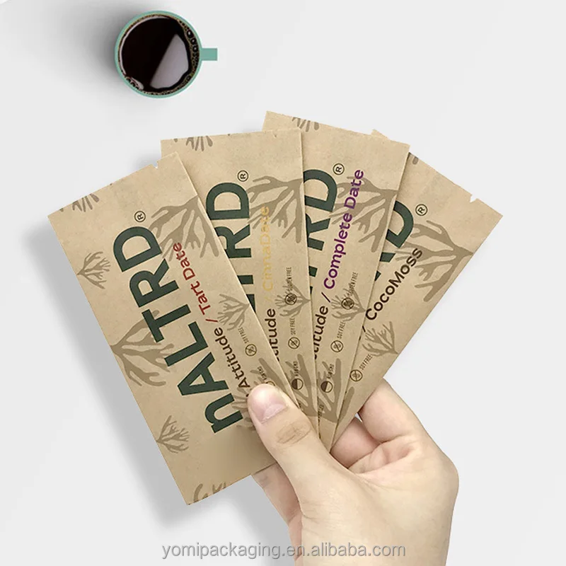 Customized back sealed chocolate bar bag aluminum foil powder protein snack bar packaging bags