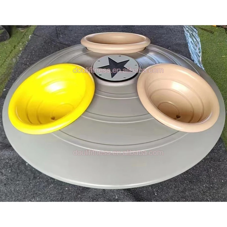 Dream kids outdoor 3 colorful seats UFO shaped multi spinner merry go round carousel playground equipment for children