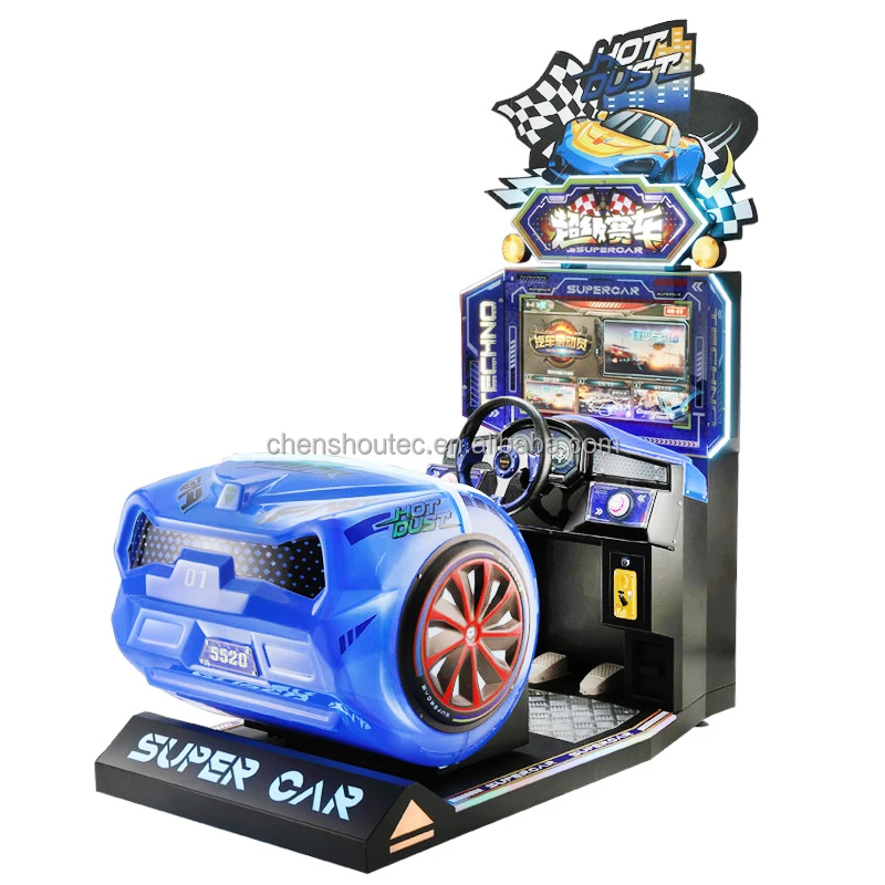 26 inch Video 3D Coin Operated Speed Racing Car Game Steering Wheel Car Game Machine