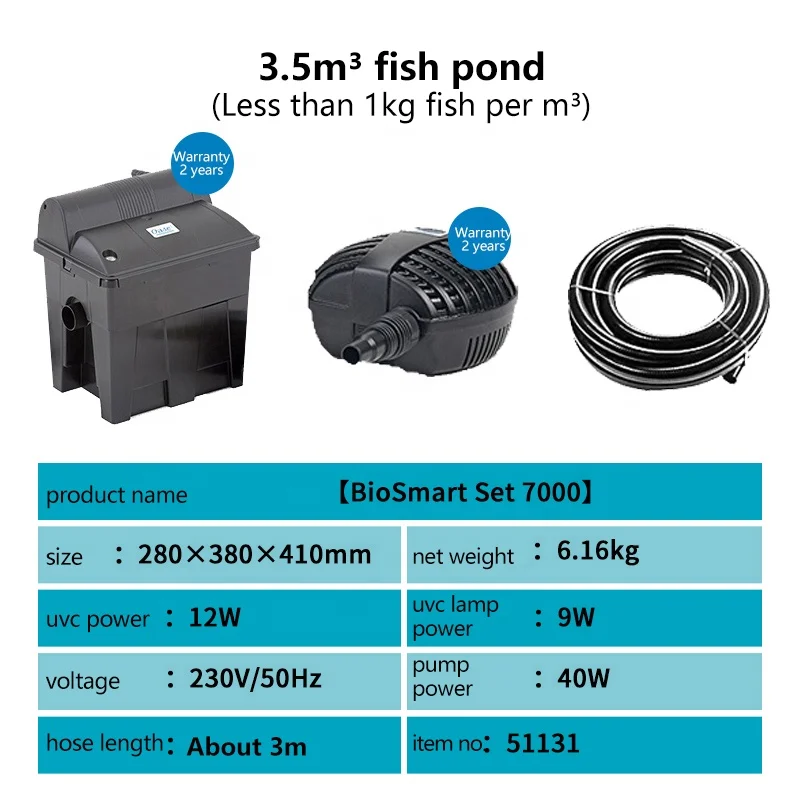 factory direct sale gardening koi pond external biochemical sponge filter pump set