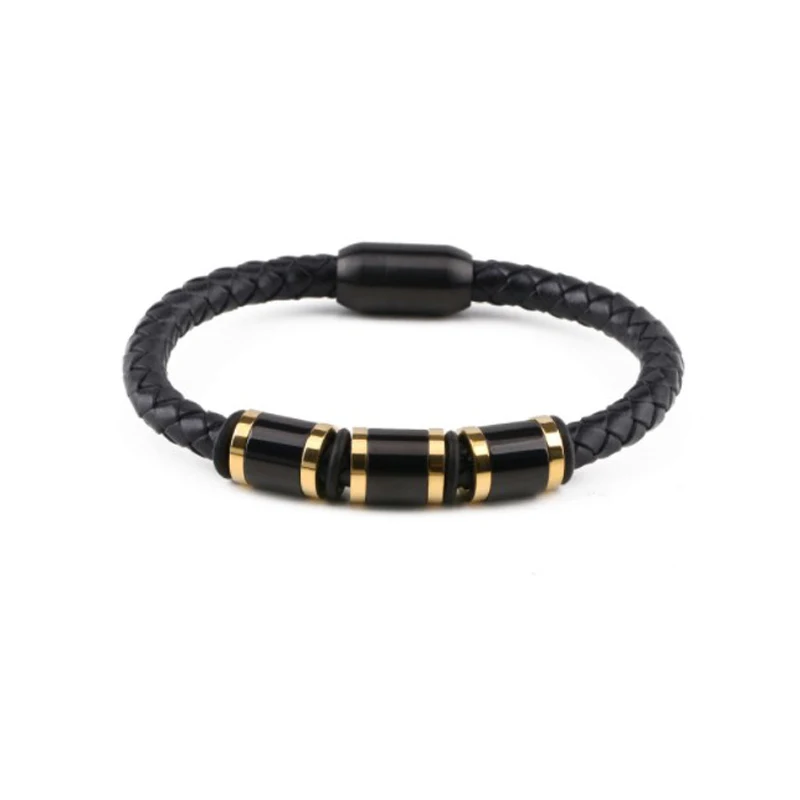 2022 NEW Personalized Stylish Stainless Steel Men Beaded Bracelet With Magnetic Clasp