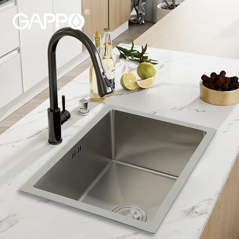 Modern polished satin kitchen sink stainless steel waterfall kitchen sink GS5040
