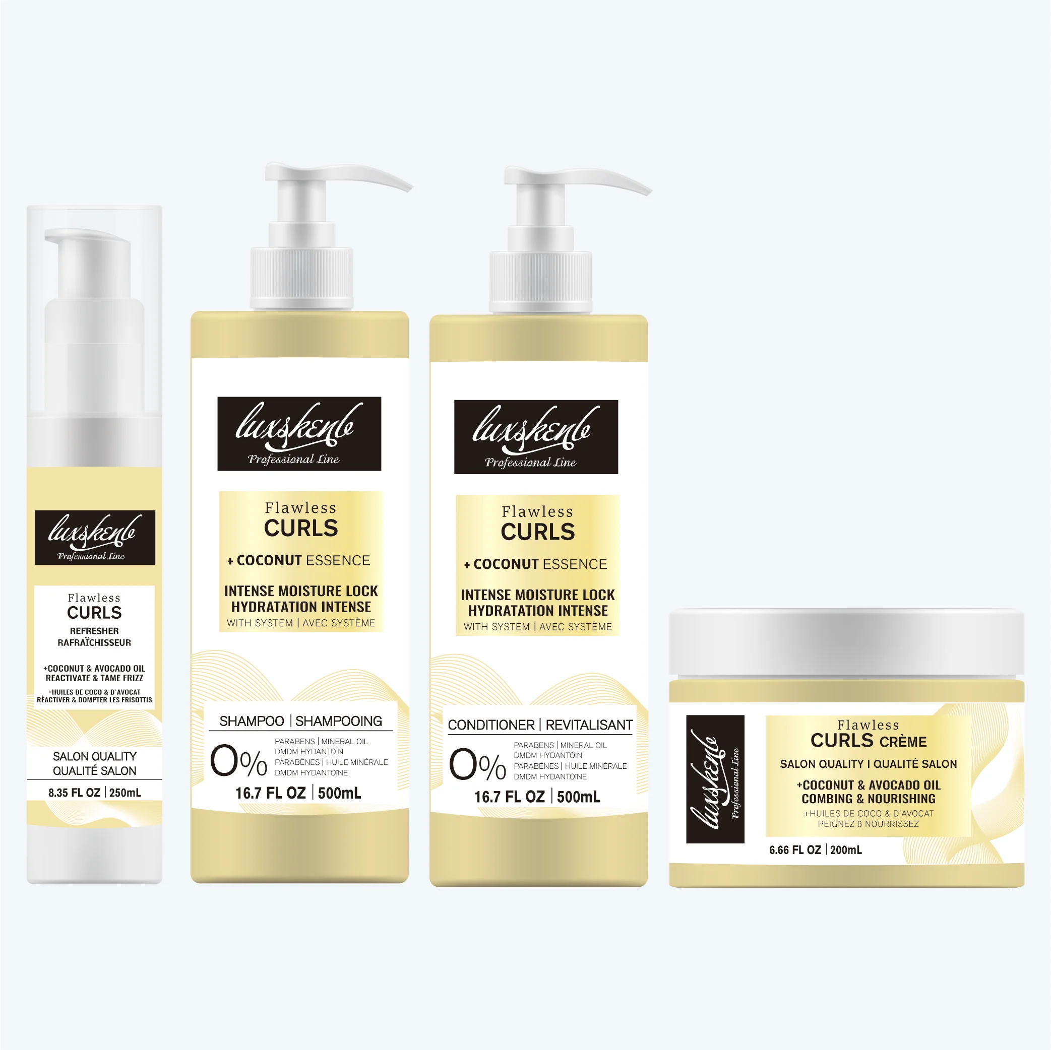 Wholesale Bulk Salon Hair Extensions Organic Vegan Coconut Oil Smooth Moisture Shampoo and Conditioner for Black Women