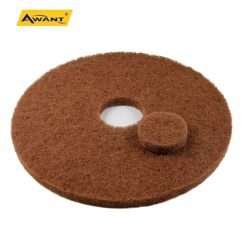 Polishing Pad  for Granite Marble Stone Ceramic Tile Porcelain Glass Nylon Fiber  Floor Cleaning Pad 17 inch 431 mm Brown Color