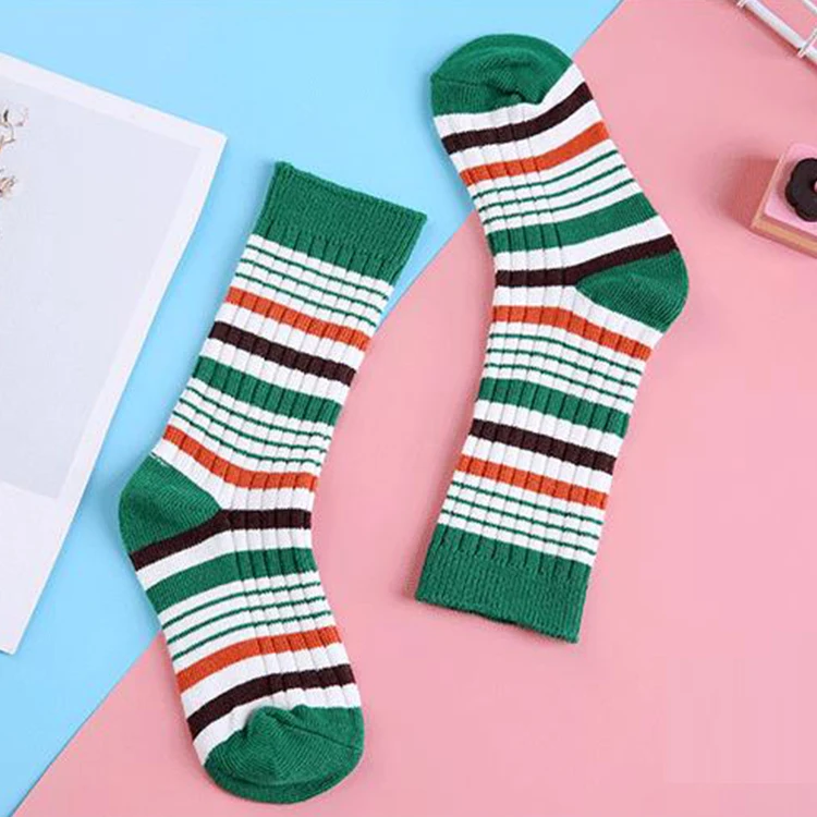 Toddler Girl Boy Child Socks High Quality Striped 100% Cotton Custom Kids Socks