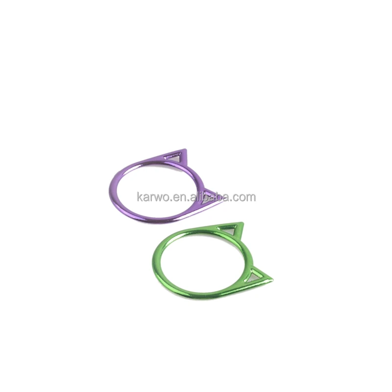 Karwo colorful metal o-ring strap connector hardware cat shape o ring