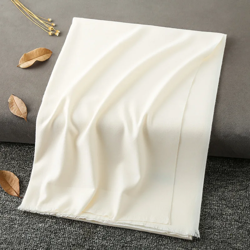2024 Custom Wholesale Solid Color Italian 100% Cashmere Scarf For Women