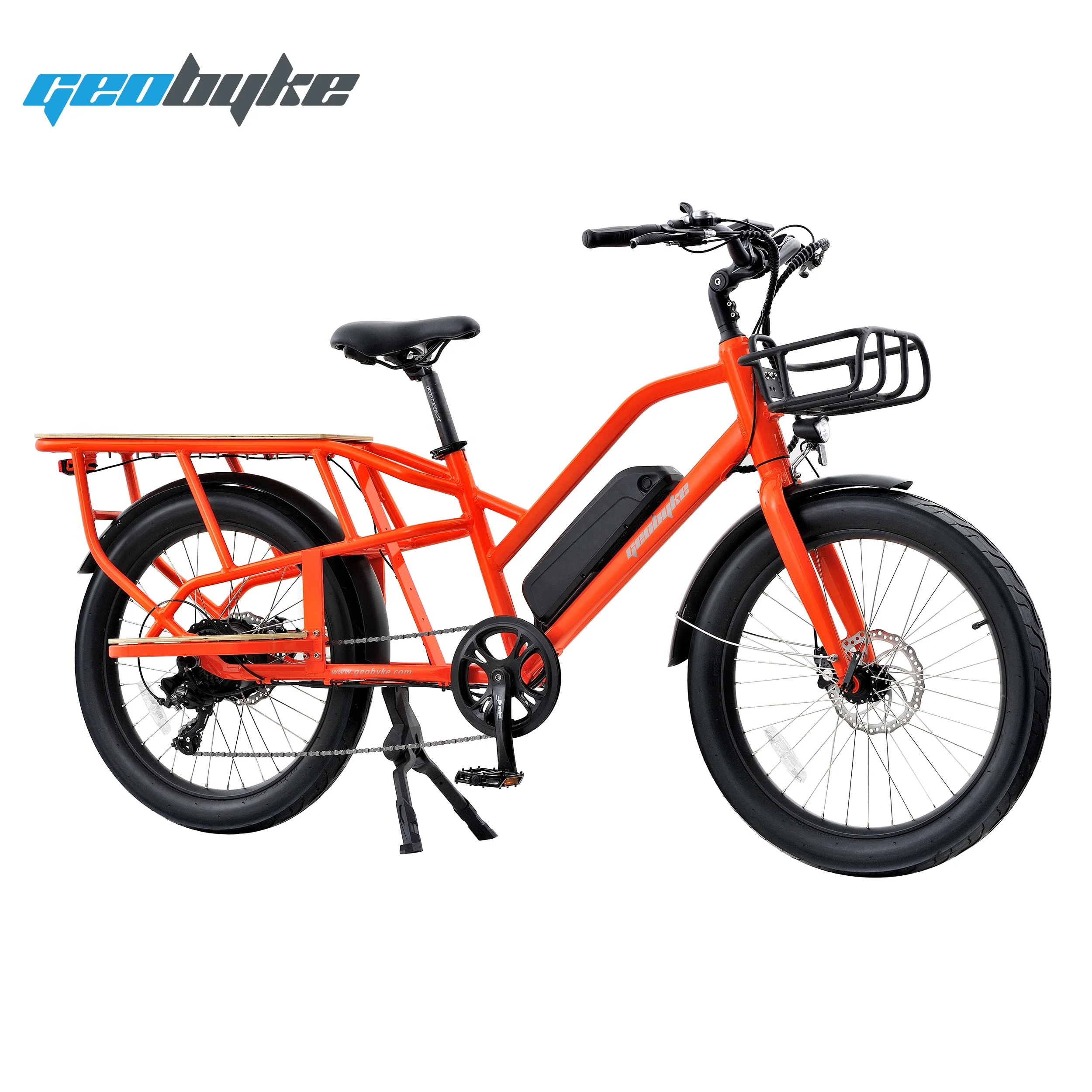 Electric Cargo Bike Dual Battery 48V 500W Long Seat Bike Delivery