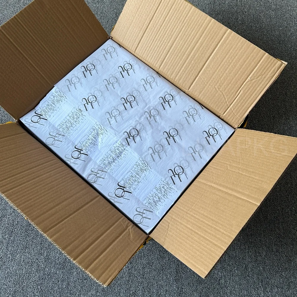 Free sample thin White Custom Printed Logo Gift Wrapping Paper Clothing Tissue Paper hair wrapping paper