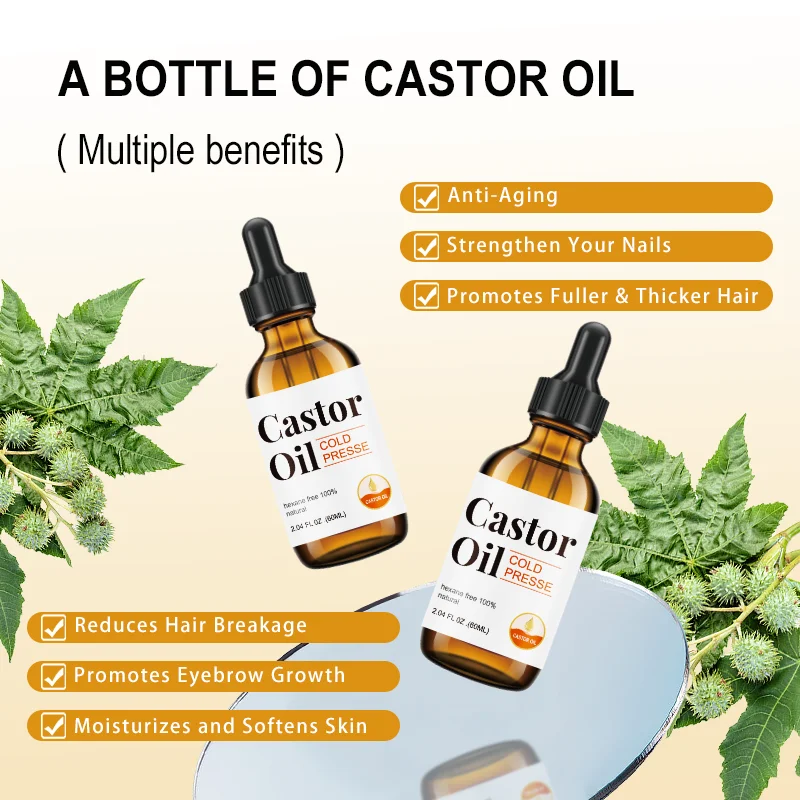 Own Brand 60ml Cold Pressed Organic Black Castor Oil Hexane Free Promotes Hair & Eyelash Growth